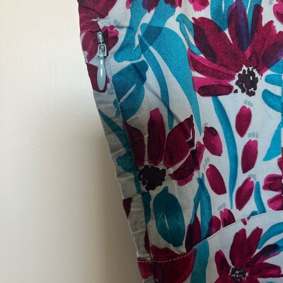 Seasalt Cornwall Blue Cotton A line Summer Floral Dress with pockets USA 4 Uk 8 - Picture 5 of 7